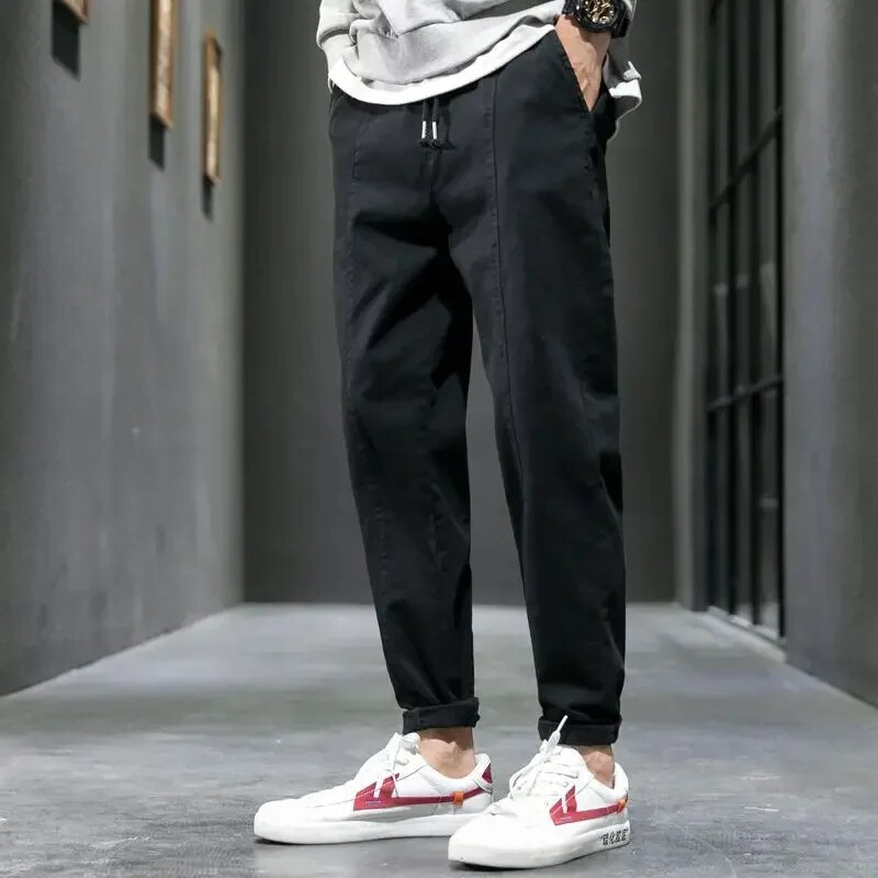 Men's Slim Fit Cotton Blend Joggers - Drawstring Waist