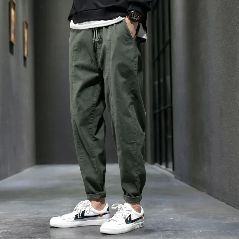 Men's Slim Fit Cotton Blend Joggers - Drawstring Waist