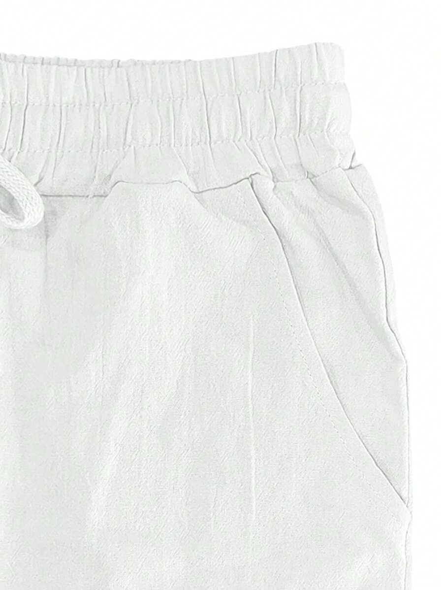 Men's Relaxed Fit Linen Pants - Drawstring Waist, Lightweight