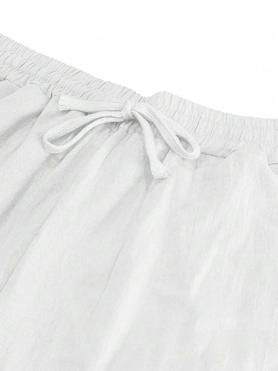 Men's Relaxed Fit Linen Pants - Drawstring Waist, Lightweight