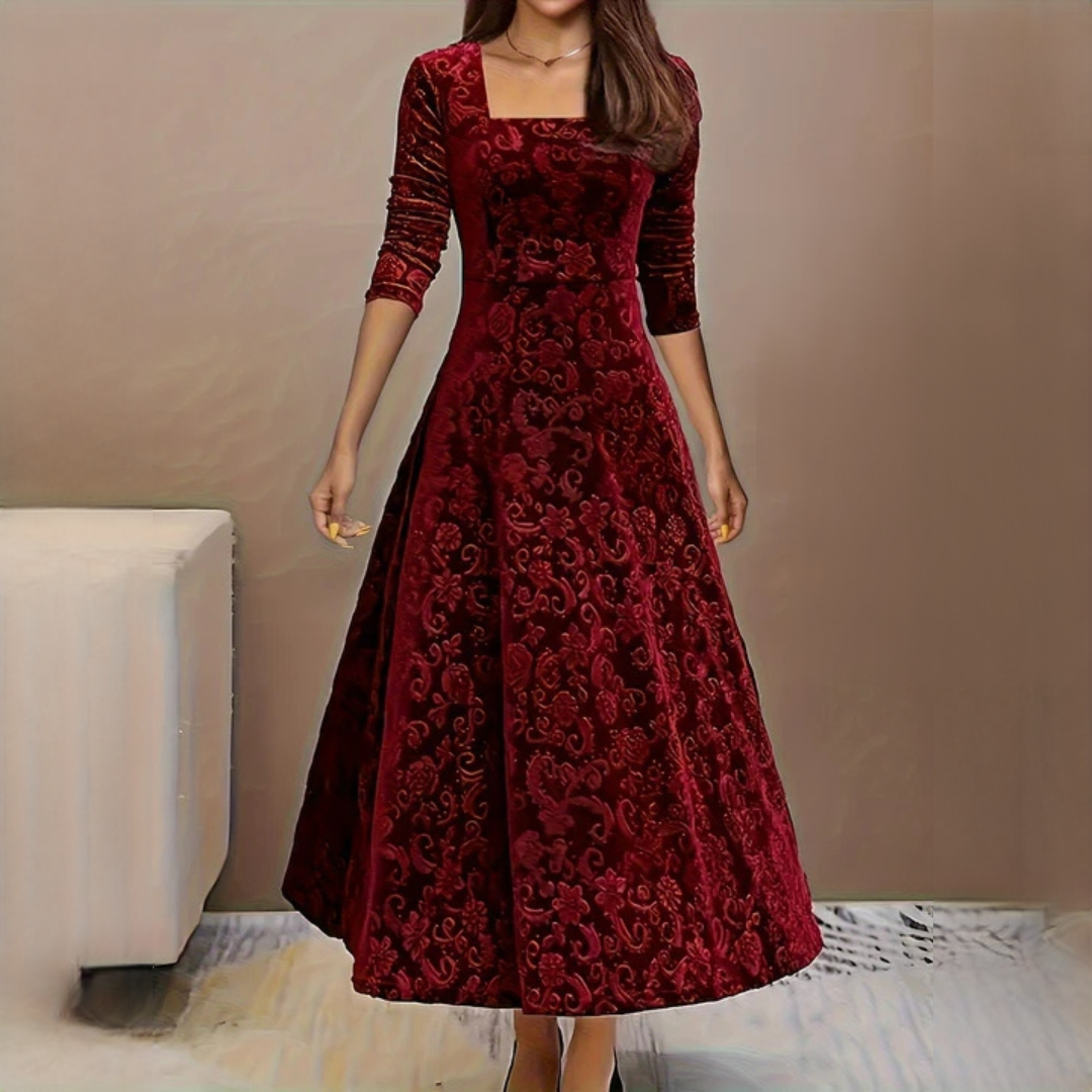 Women's Elegant Dress in Smooth, Flowing Fabric