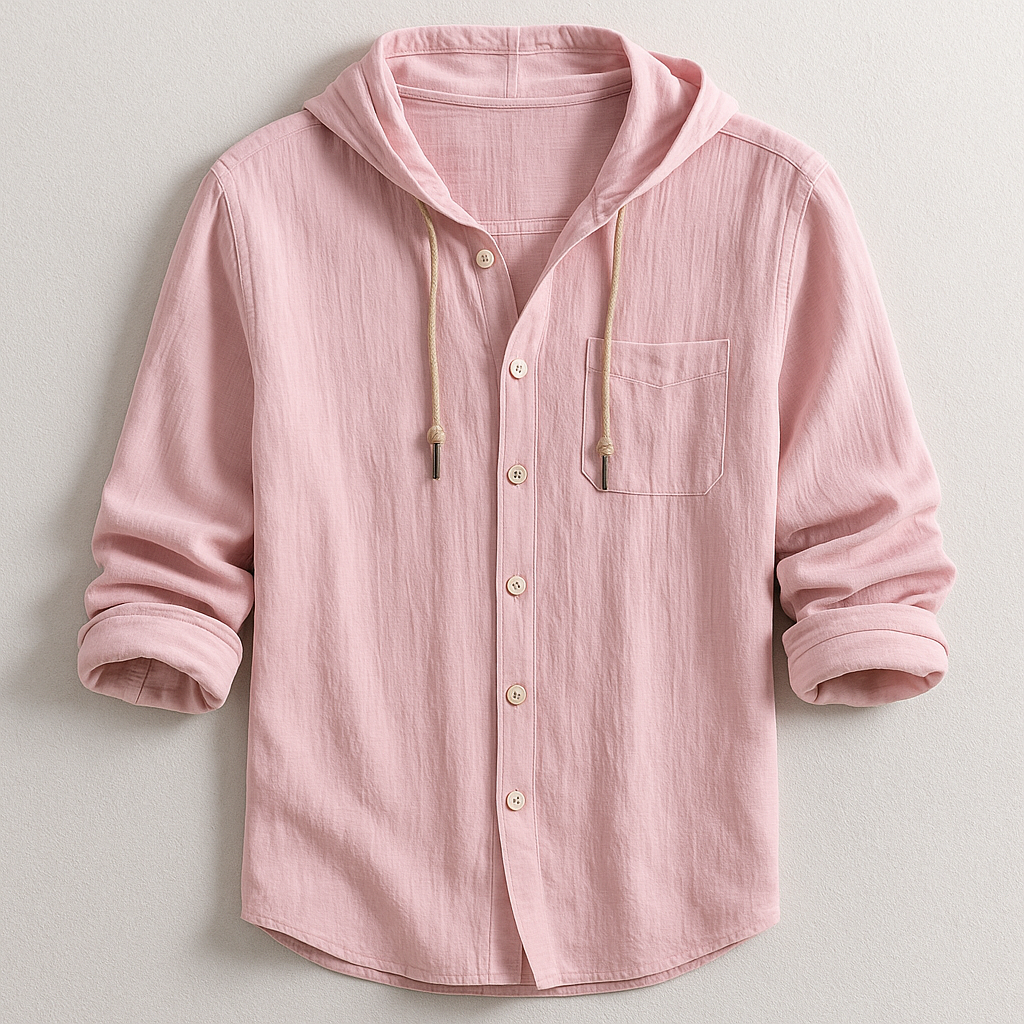 Men's Regular Fit Cotton Blend Shirt - Hooded