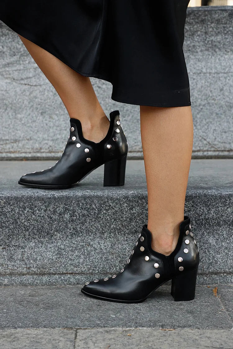Ryla™ | Studded Wide-Heel Boots