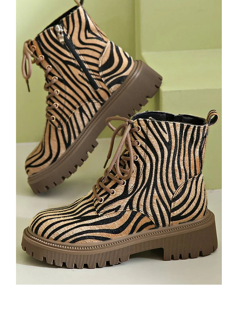 Zyla™ | Zebra Lace-Up Boots