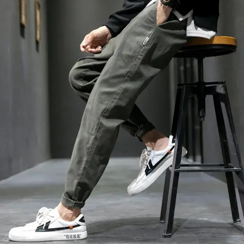 Men's Slim Fit Cotton Blend Joggers - Drawstring Waist