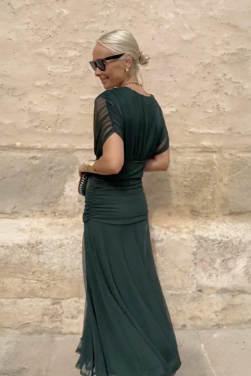 Aveline | V-Neck Chiffon Maxi Dress