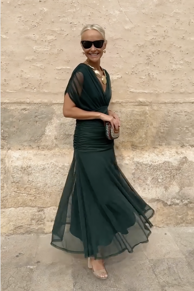 Aveline | V-Neck Chiffon Maxi Dress