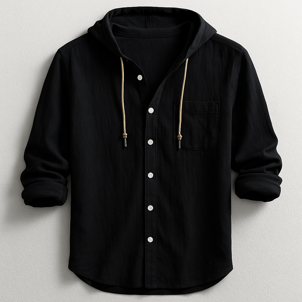Men's Regular Fit Cotton Blend Shirt - Hooded