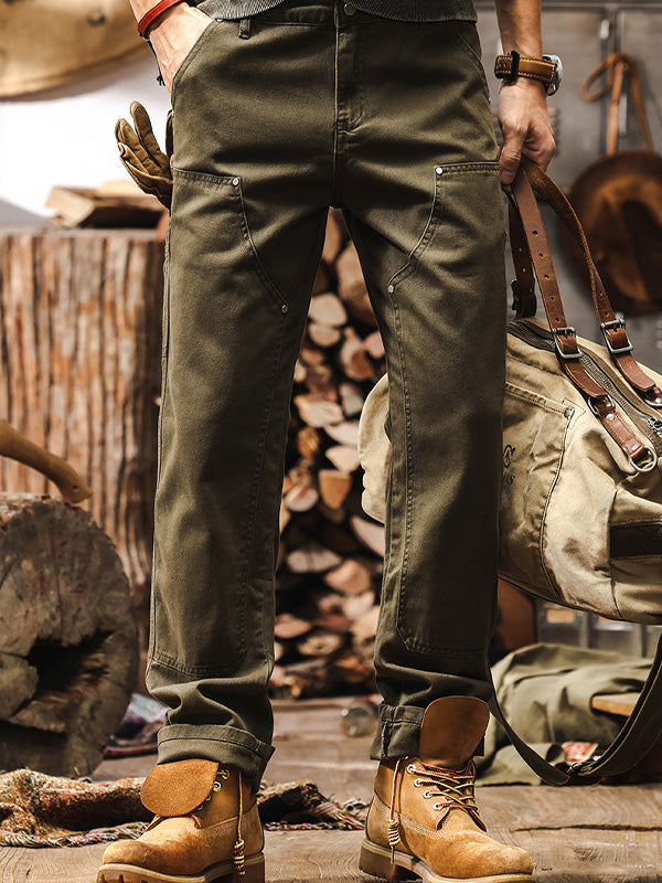 Men's Straight-Leg Cotton Pants