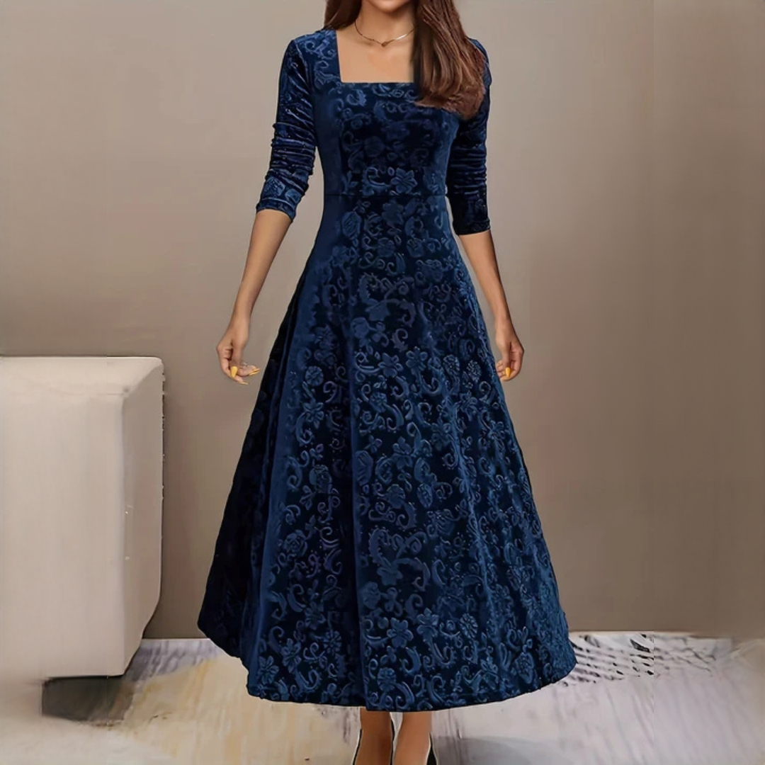 Women's Elegant Dress in Smooth, Flowing Fabric