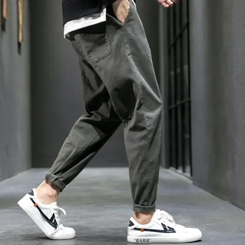 Men's Slim Fit Cotton Blend Joggers - Drawstring Waist
