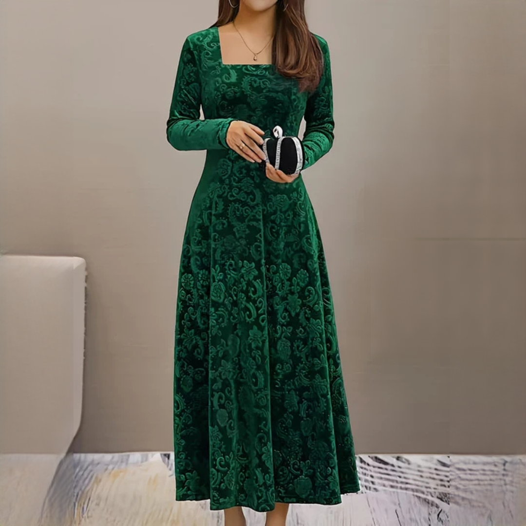 Women's Elegant Dress in Smooth, Flowing Fabric