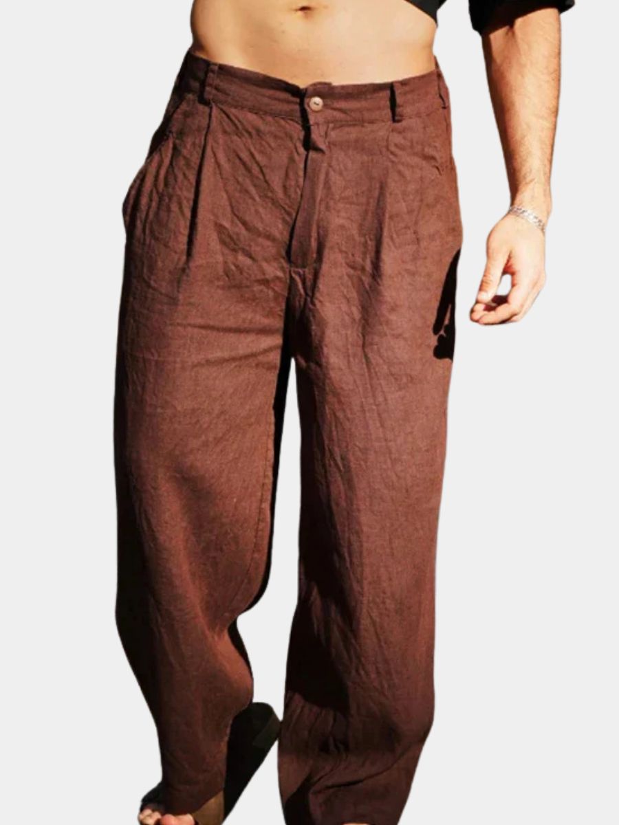 Men's Wide-Leg Linen Pants