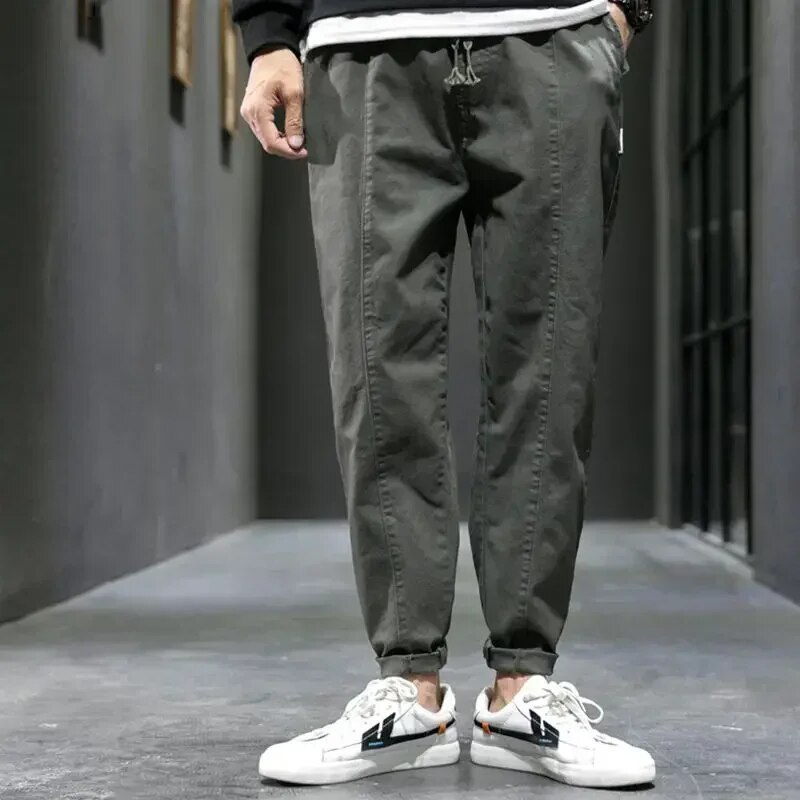 Men's Slim Fit Cotton Blend Joggers - Drawstring Waist