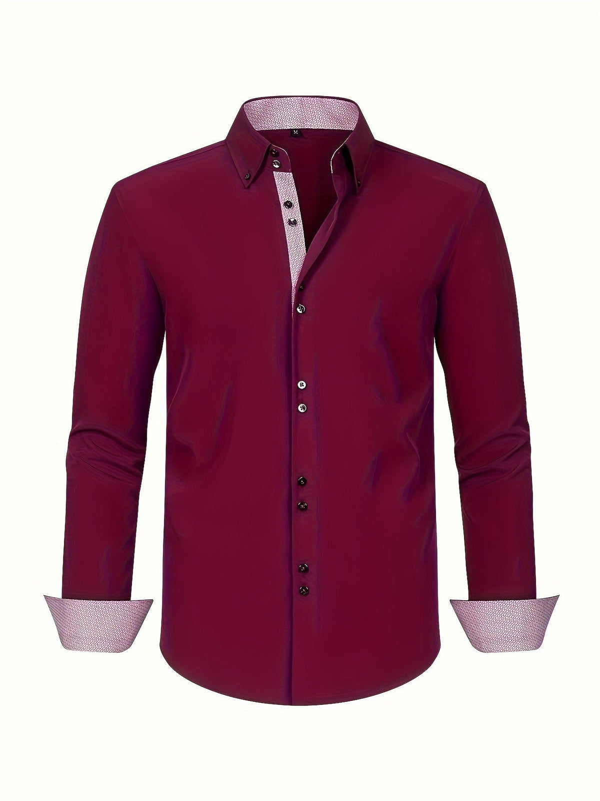 Men's Regular Fit Shirt - Contrast Trim, Stretch, Lightweight