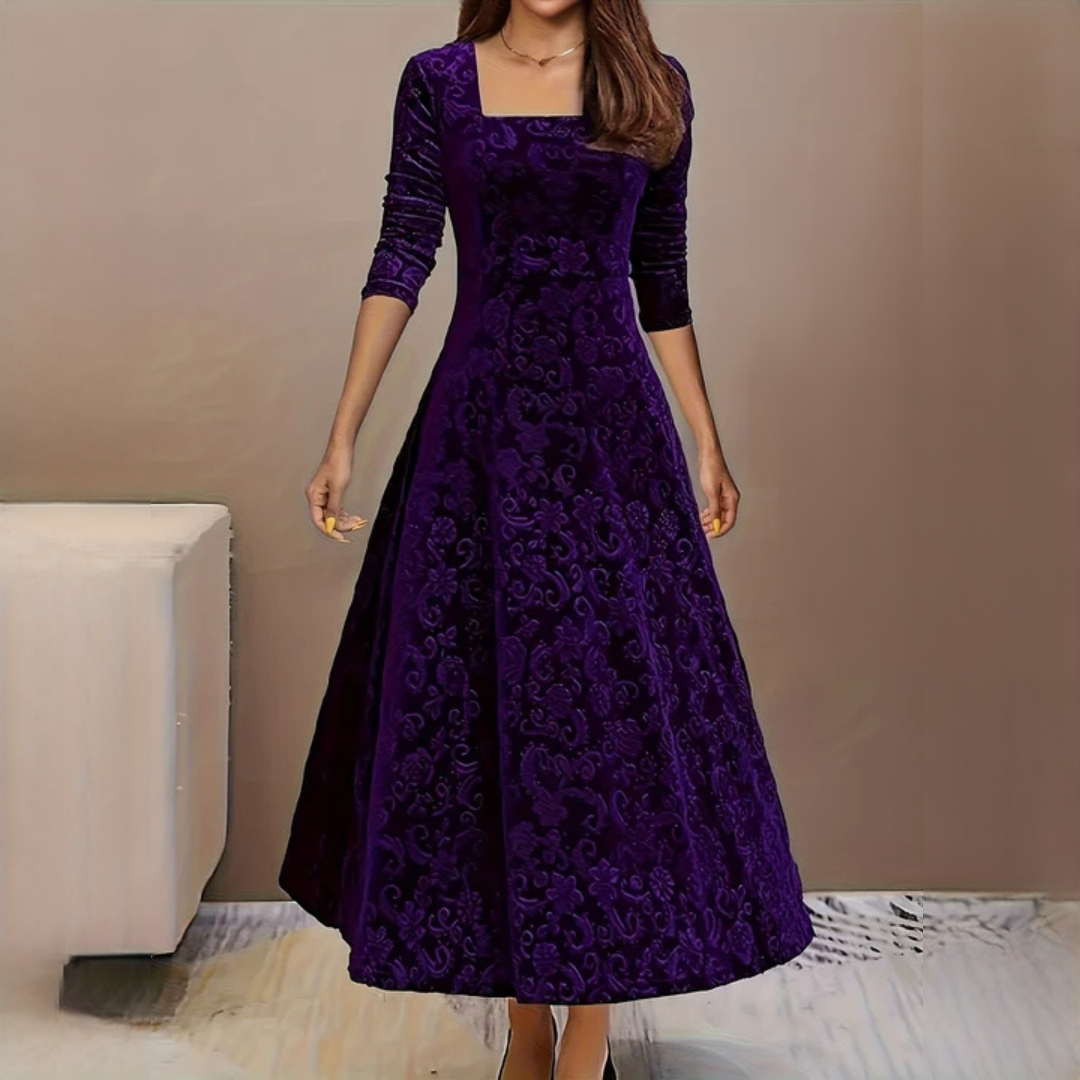 Women's Elegant Dress in Smooth, Flowing Fabric