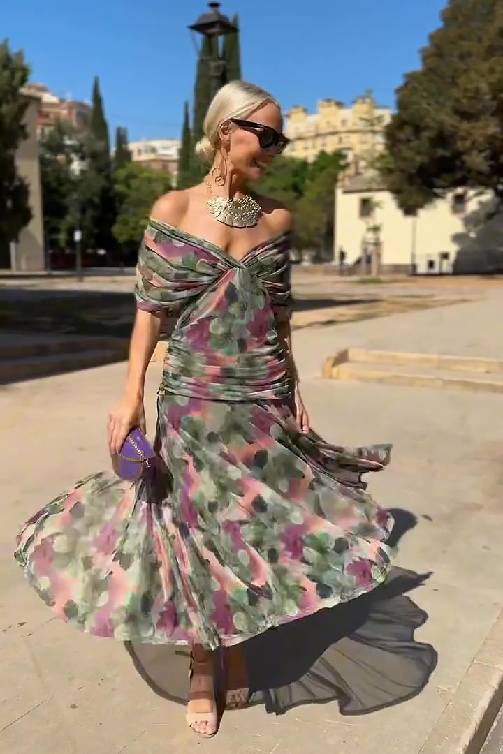 Aveline | V-Neck Chiffon Maxi Dress