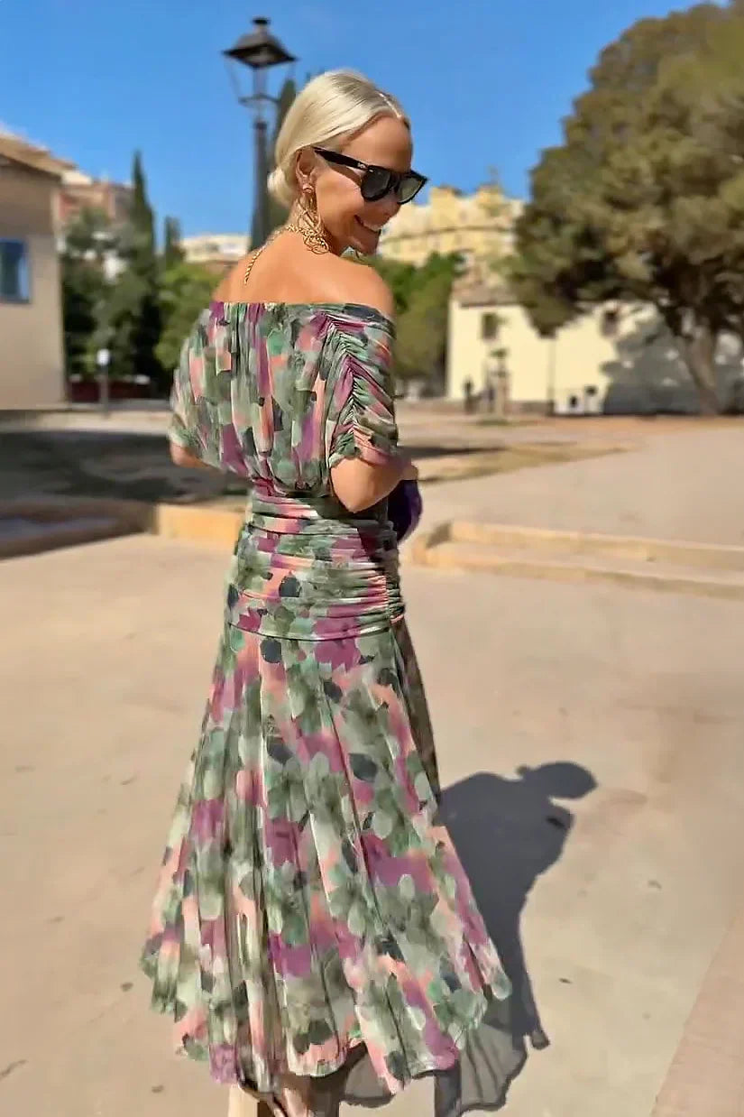 Aveline | V-Neck Chiffon Maxi Dress
