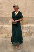 Aveline | V-Neck Chiffon Maxi Dress