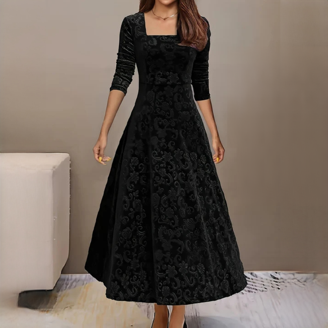 Women's Elegant Dress in Smooth, Flowing Fabric