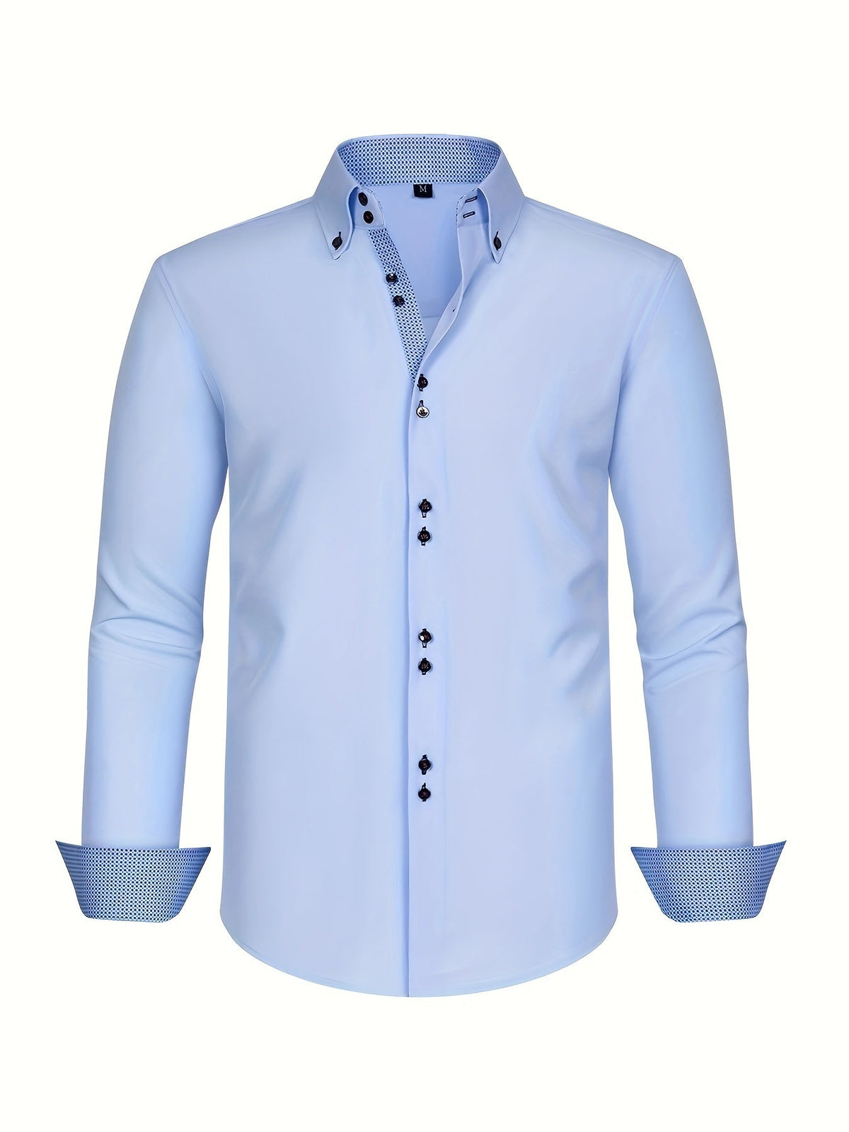 Men's Regular Fit Shirt - Contrast Trim, Stretch, Lightweight