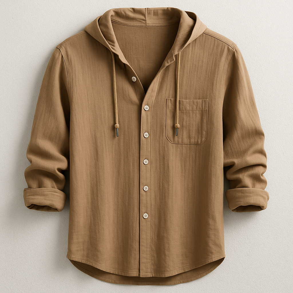 Men's Regular Fit Cotton Blend Shirt - Hooded