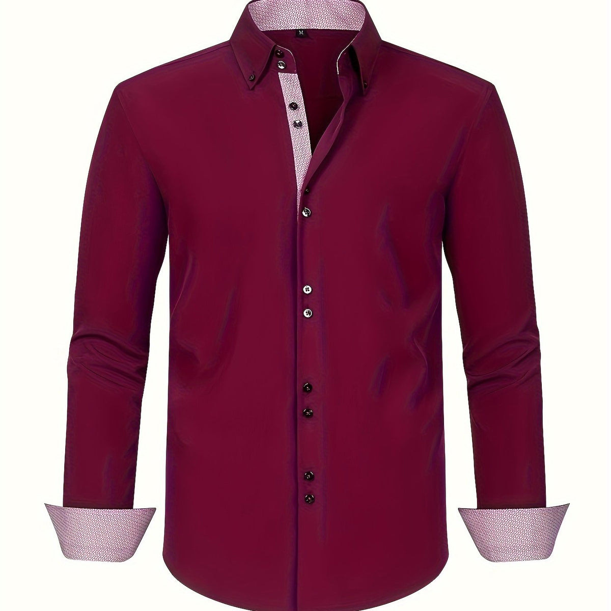 Men's Regular Fit Shirt - Contrast Trim, Stretch, Lightweight