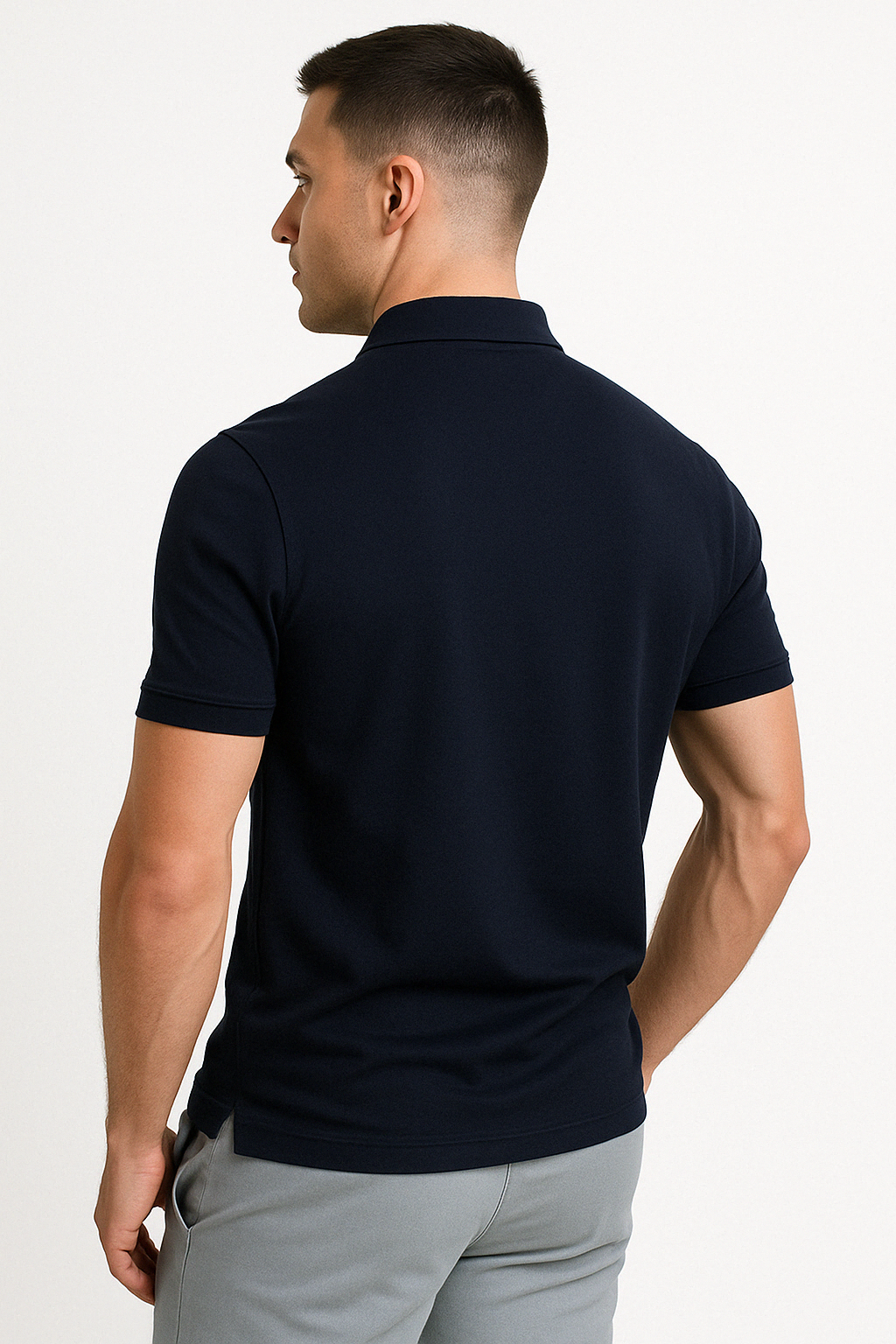 Men's Slim Fit Polo Shirt - Zip Neck