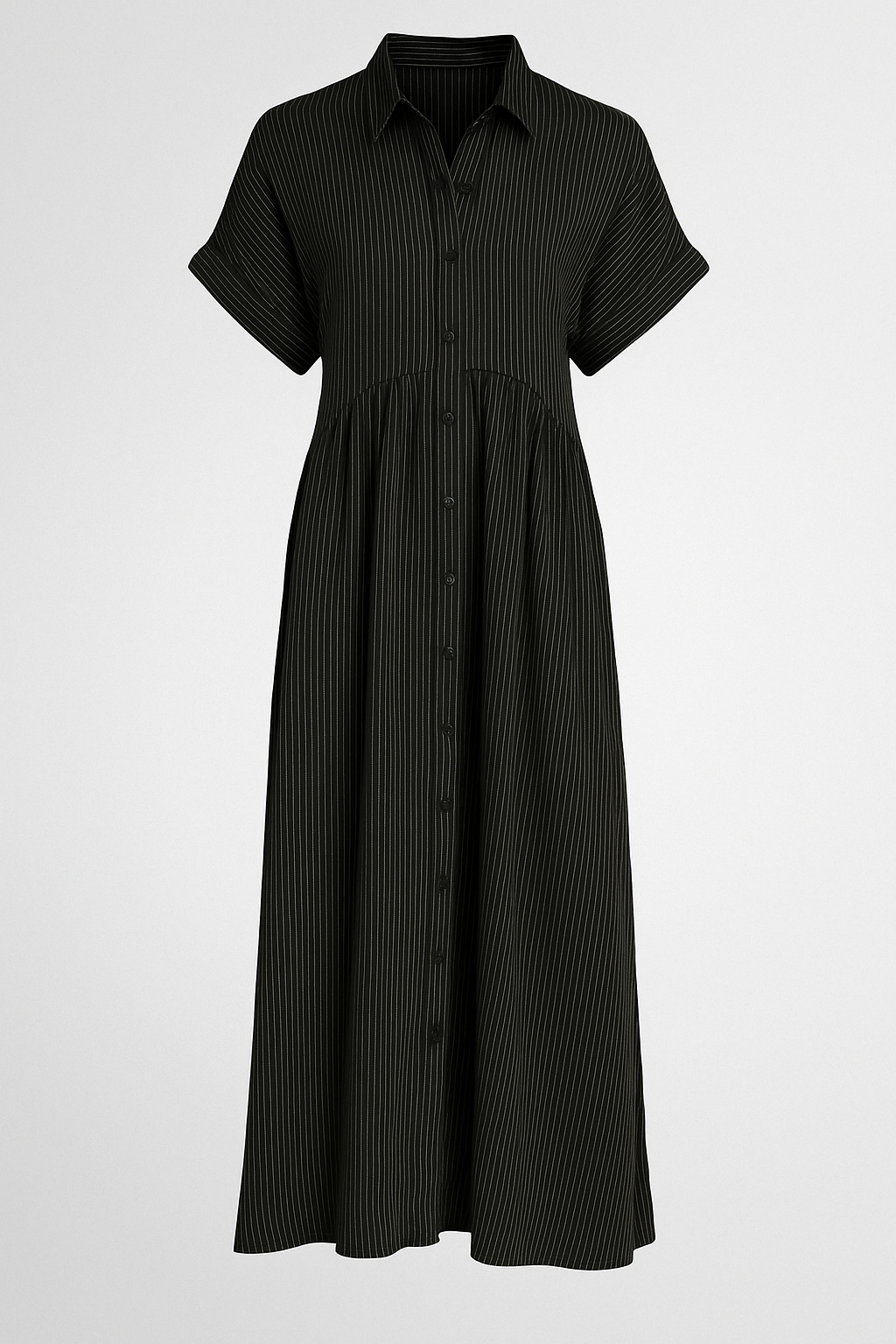 Women's Elegant Midi Dress with Pockets