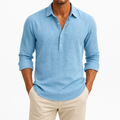 Men's Linen Shirt - Button-Up, Lightweight