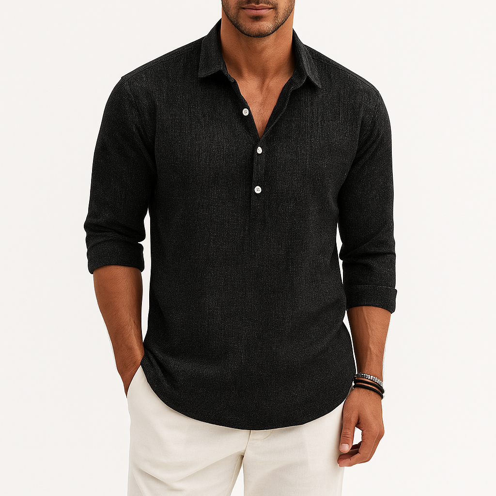 Men's Linen Shirt - Button-Up, Lightweight