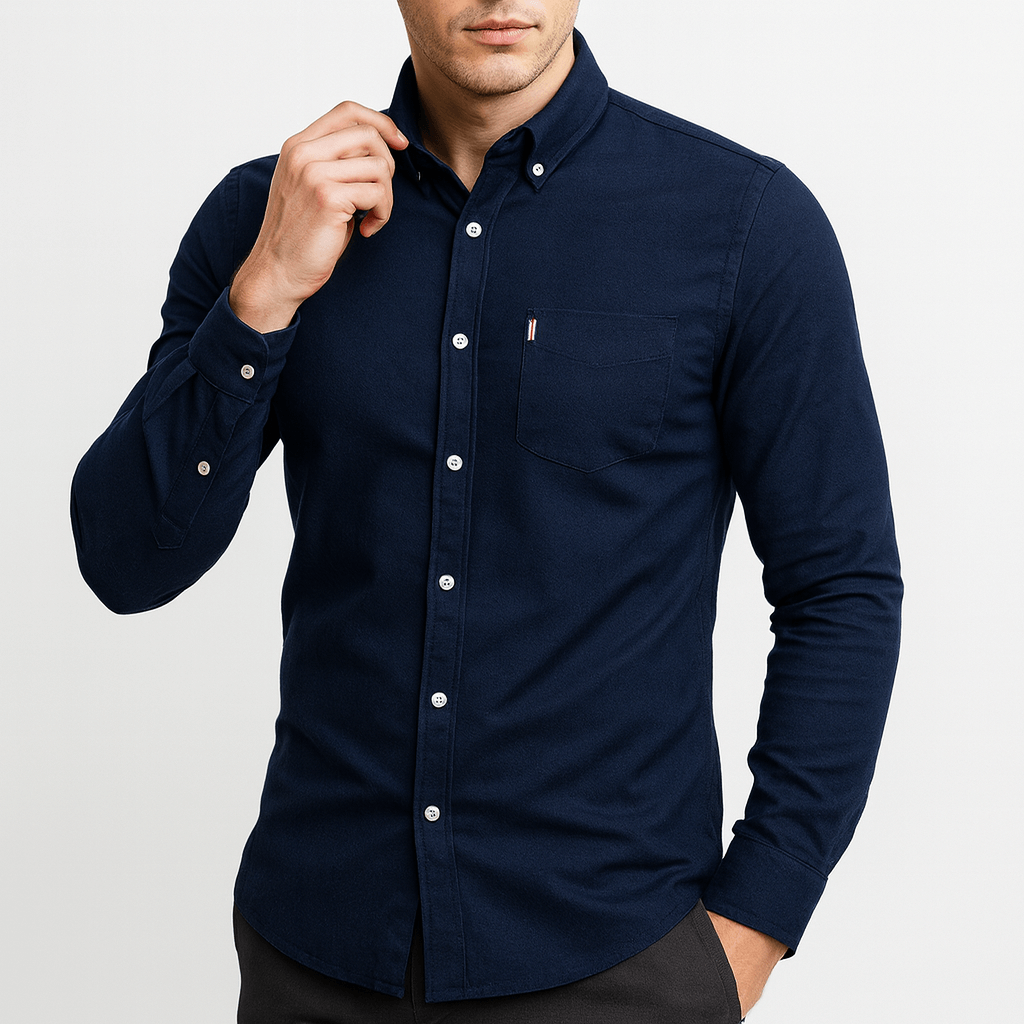 Men's Slim Fit Shirt - Long Sleeve, Button-Up, Stretch
