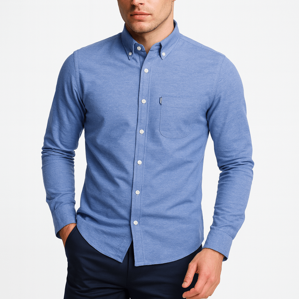 Men's Slim Fit Shirt - Long Sleeve, Button-Up, Stretch