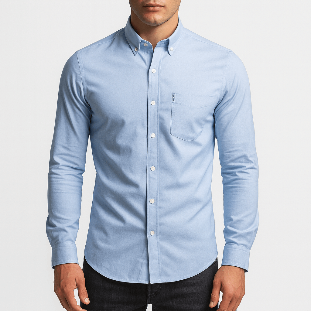 Men's Slim Fit Shirt - Long Sleeve, Button-Up, Stretch