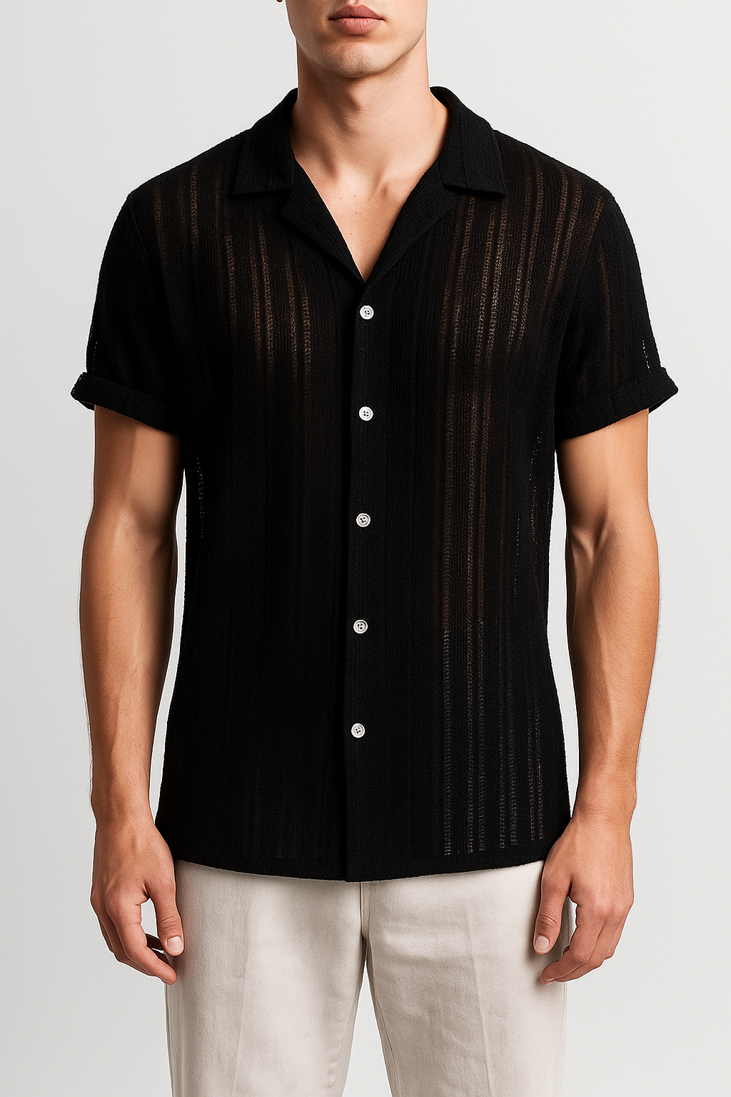 Men's Shirt - Striped, Button-Up, Lightweight