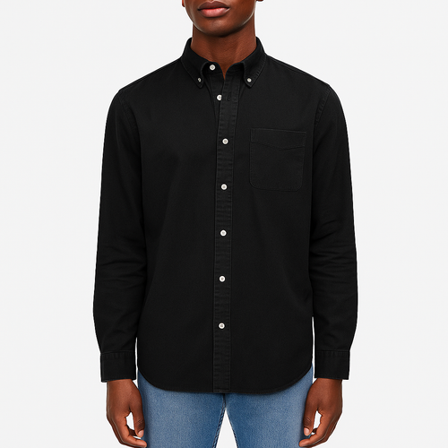 Men's Denim Shirt - Button-Up, Chest Pocket, Lightweight