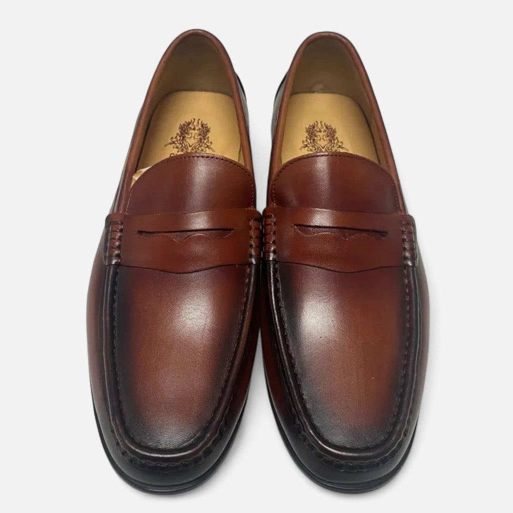 Men's Leather Penny Loafers - Slip-On