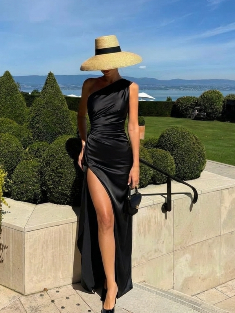 Selene | One Shoulder Draped Maxi Dress
