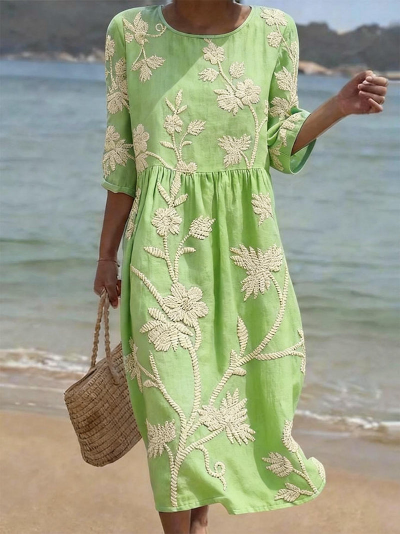 Galene - Breezy Linen Midi Dress