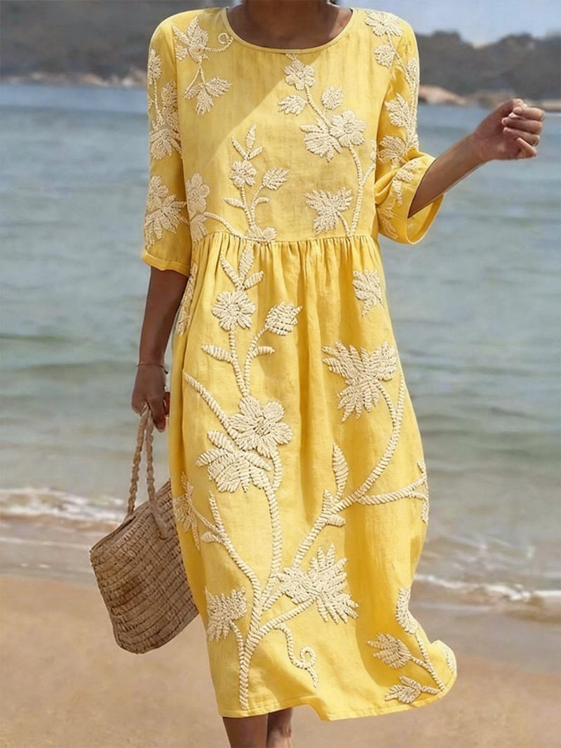 Galene - Breezy Linen Midi Dress