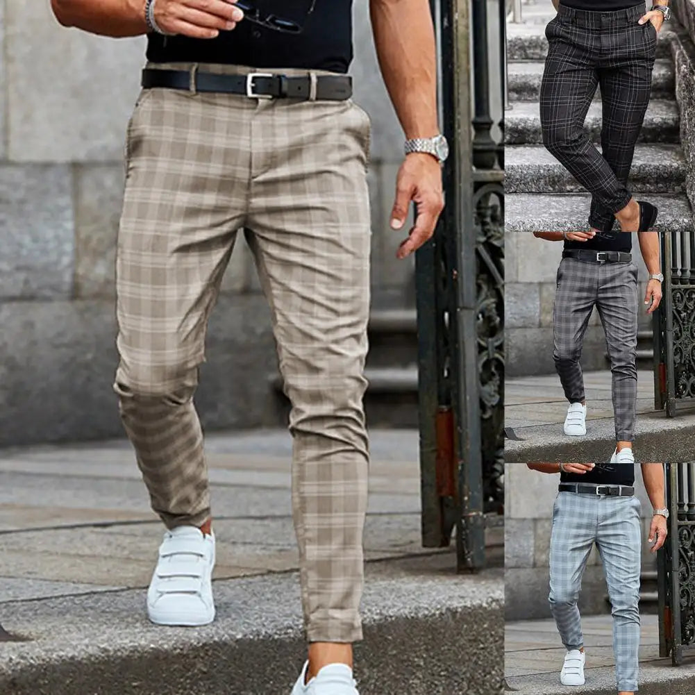 Men's Relaxed Fit Pants - Checked