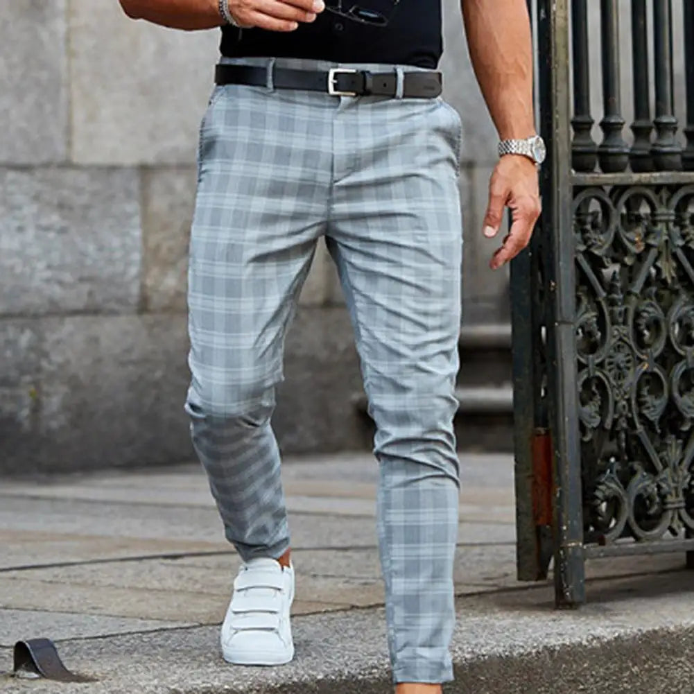 Men's Relaxed Fit Pants - Checked