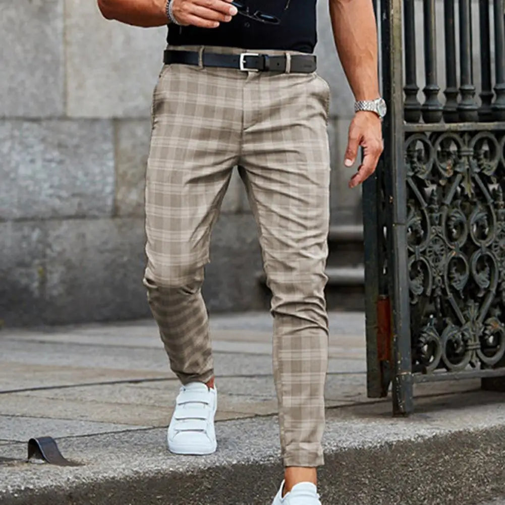 Men's Relaxed Fit Pants - Checked