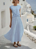 Linen dress with twisted effect