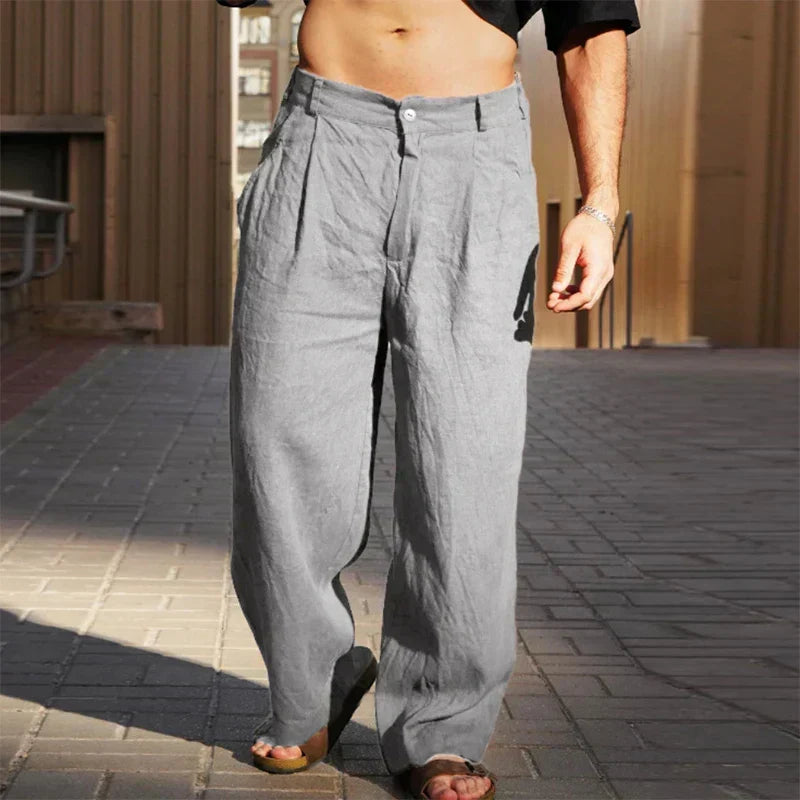 Men's Wide-Leg Linen Pants