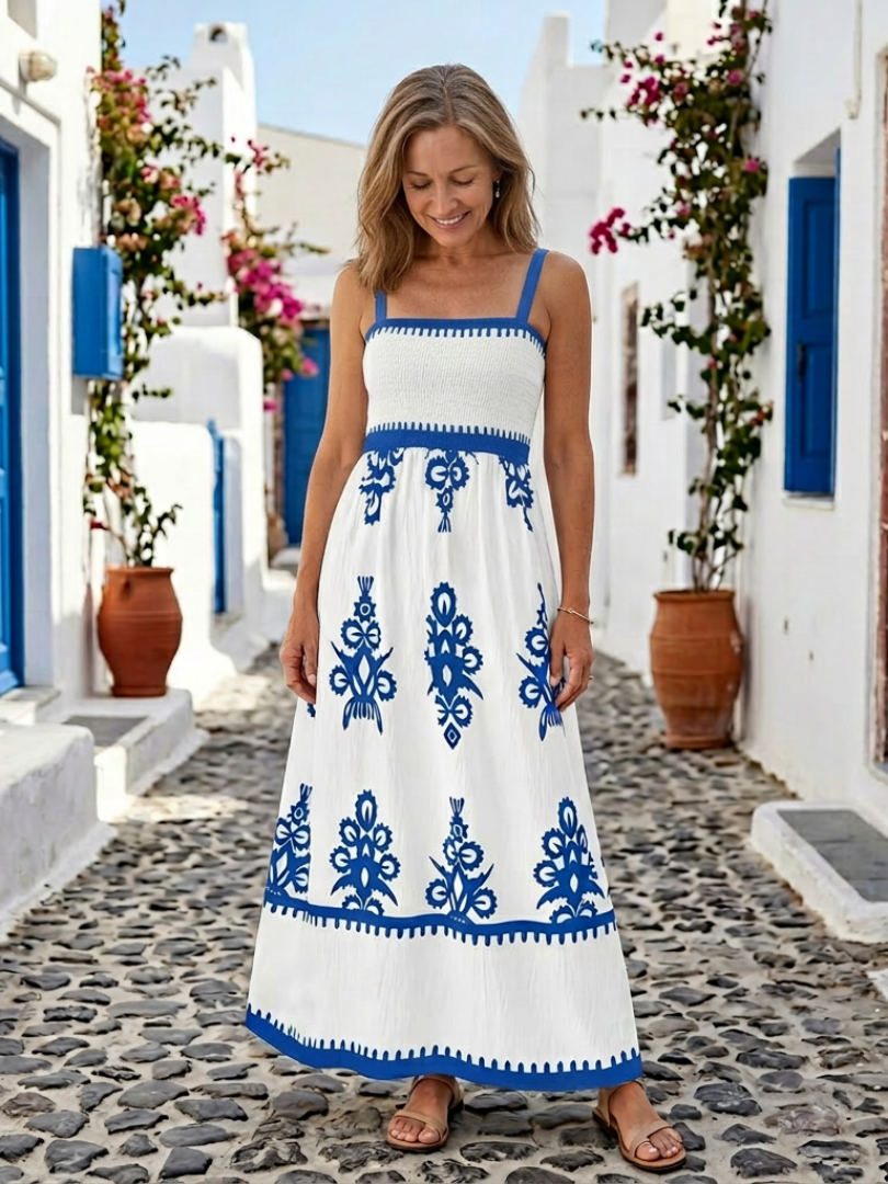 Odelina | Sleeveless Smocked Bodice Maxi Dress