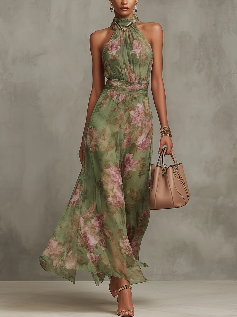 Isolde - Flowing Halter Dress
