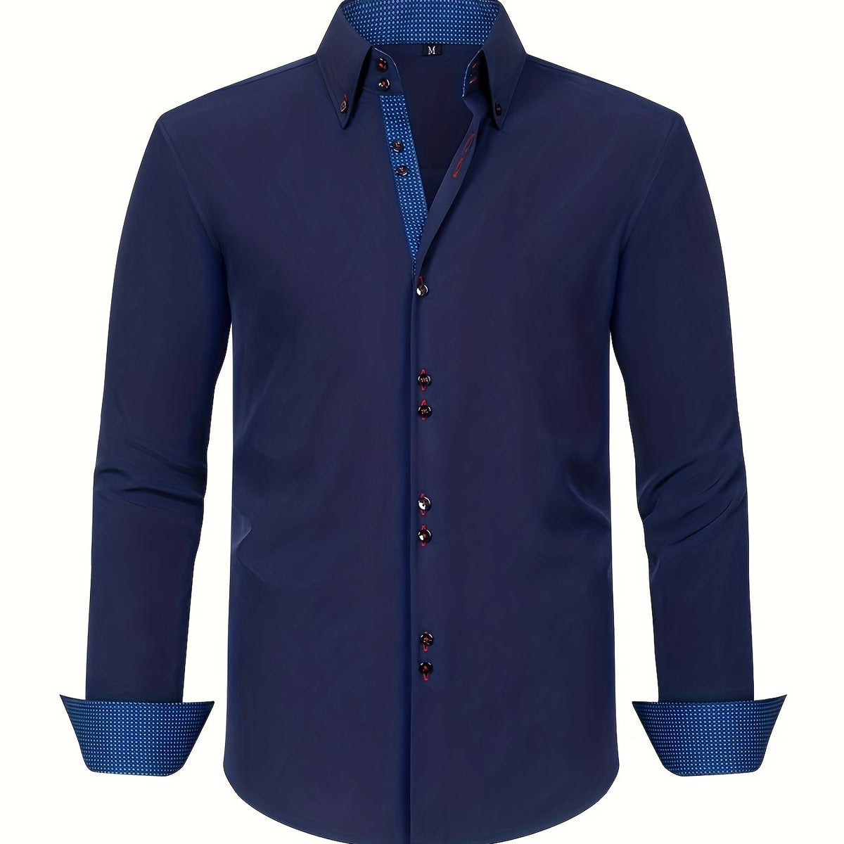 Men's Regular Fit Shirt - Contrast Trim, Stretch, Lightweight