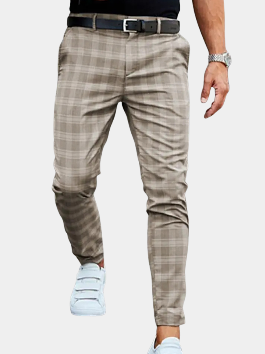 Men's Relaxed Fit Pants - Checked