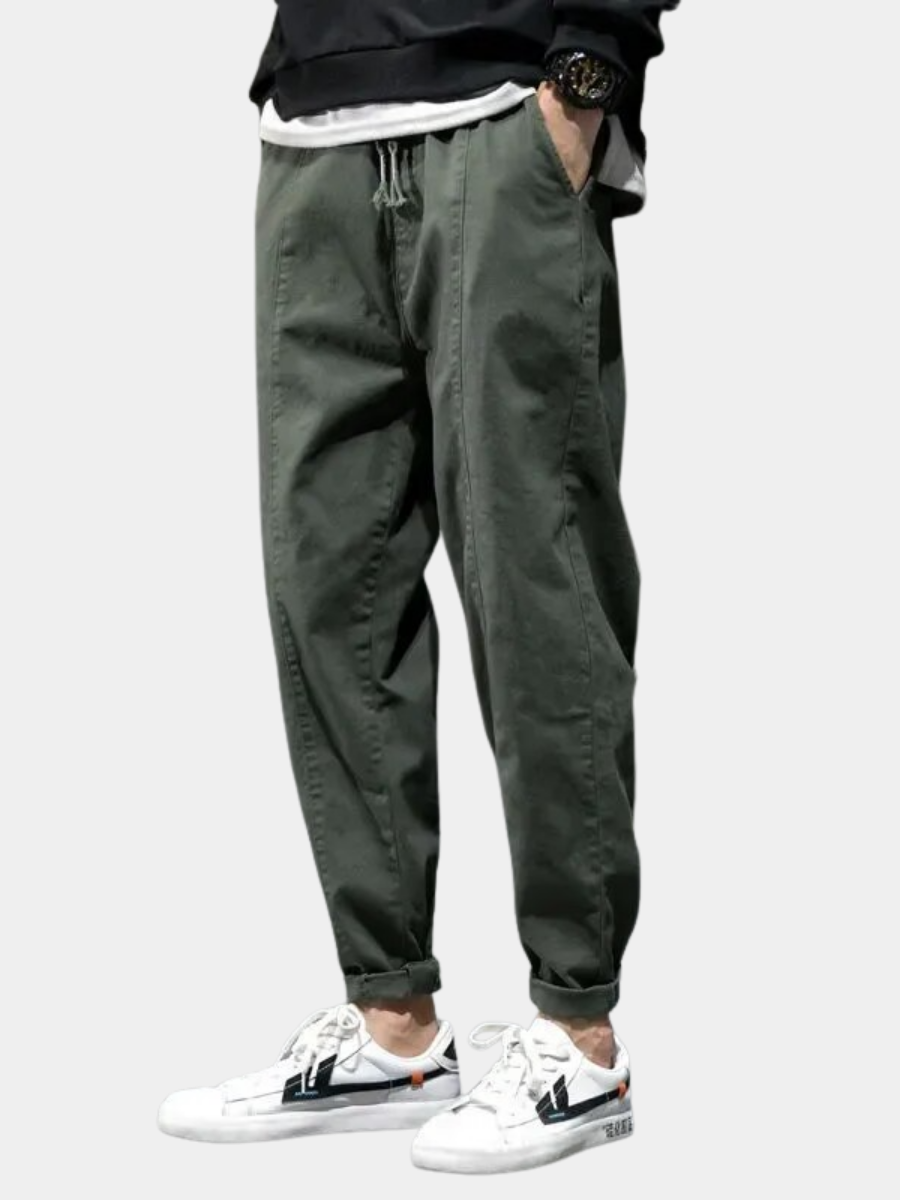 Men's Slim Fit Cotton Blend Joggers - Drawstring Waist